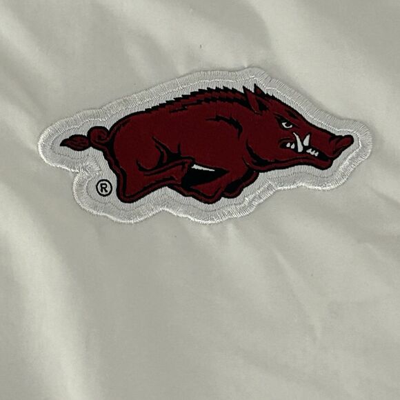 Arkansas Razorbacks Nike Jacket Mens S Windbreaker 1/4 Zip White On-Field - Picture 6 of 16